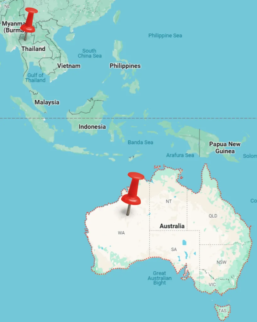 ไทยกับออสเตรเลียเวลาต่างกันกี่ชั่วโมง